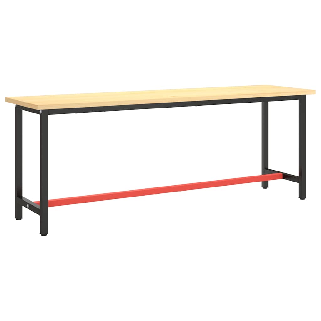 Vidaxl werkbankframe 210x50x79 cm metaal matzwart en matrood