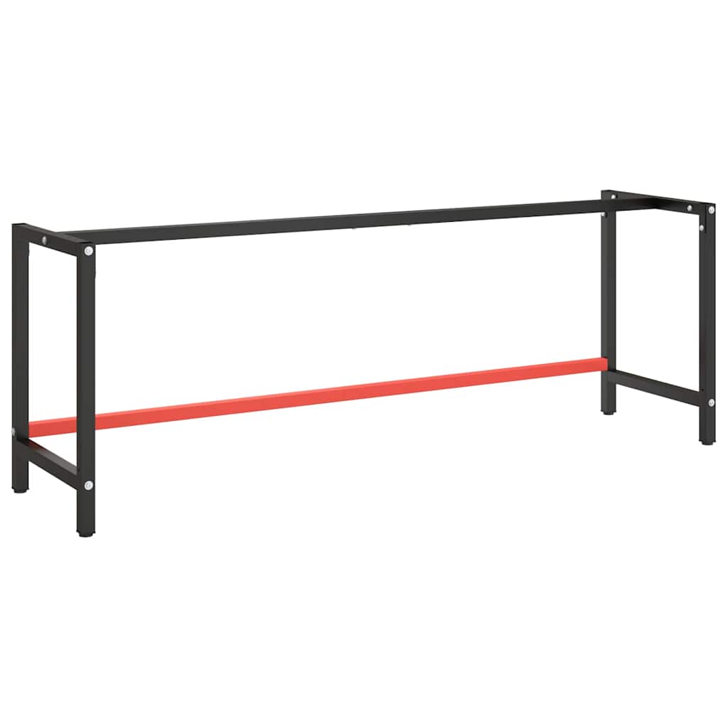 Vidaxl werkbankframe 220x57x79 cm metaal matzwart en matrood