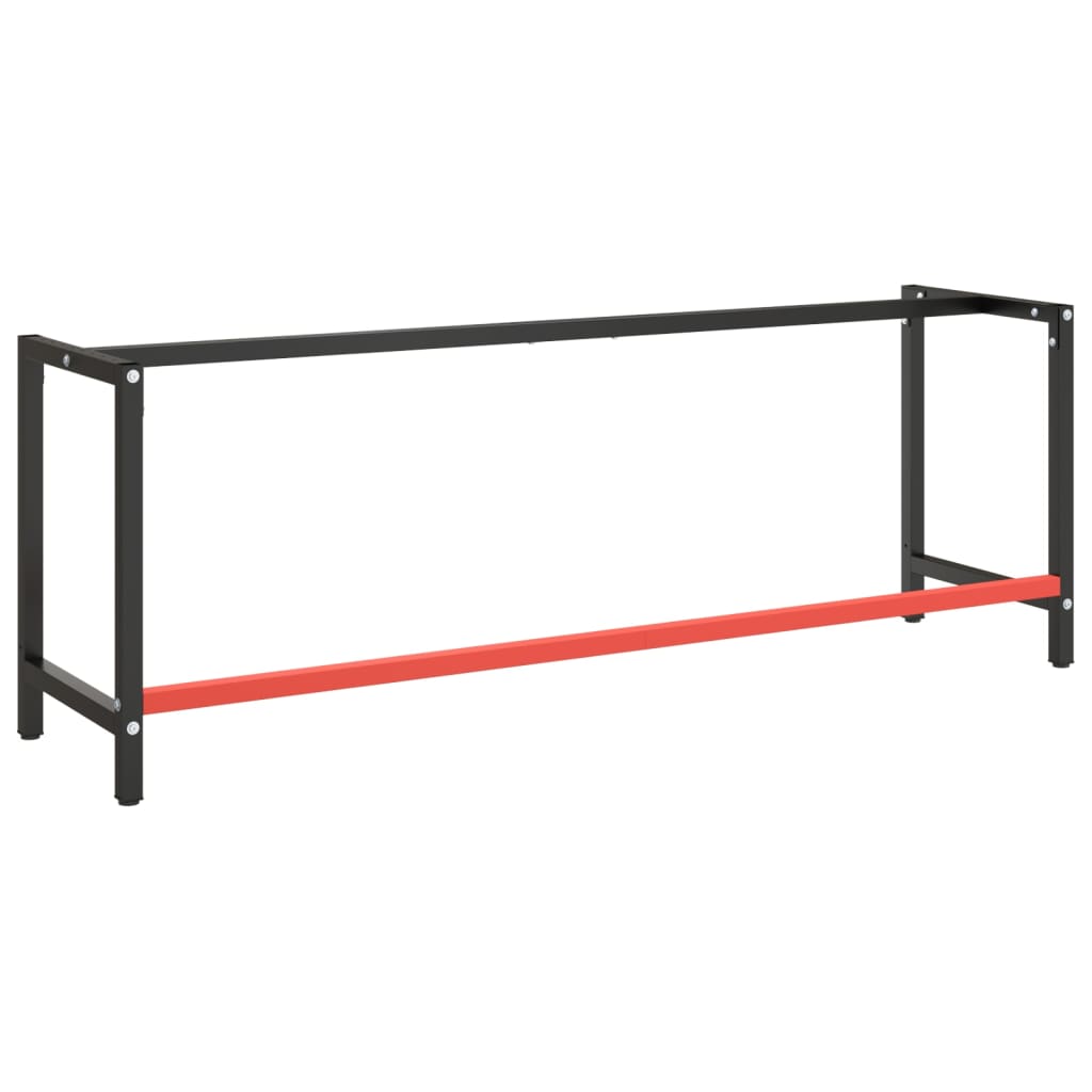 Vidaxl werkbankframe 220x57x79 cm metaal matzwart en matrood