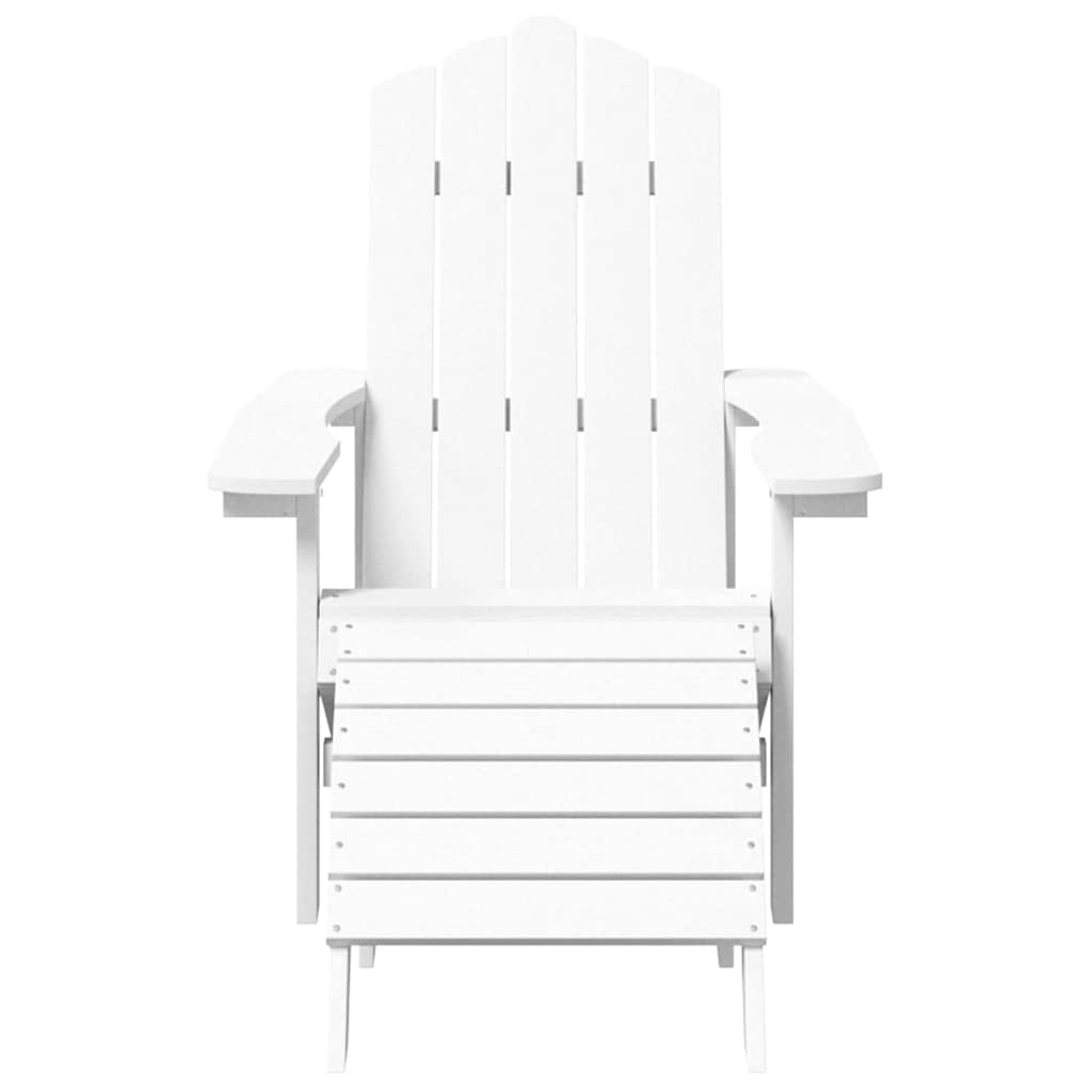 Vidaxl tuinstoel adirondack met voetenbank hdpe wit