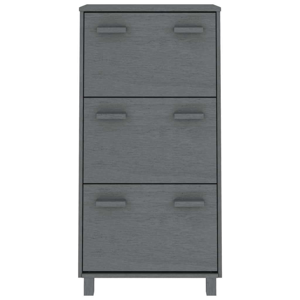 Armoire à chaussures vidaxl hamar 59.5x35x117 cm en bois de pin gris foncé