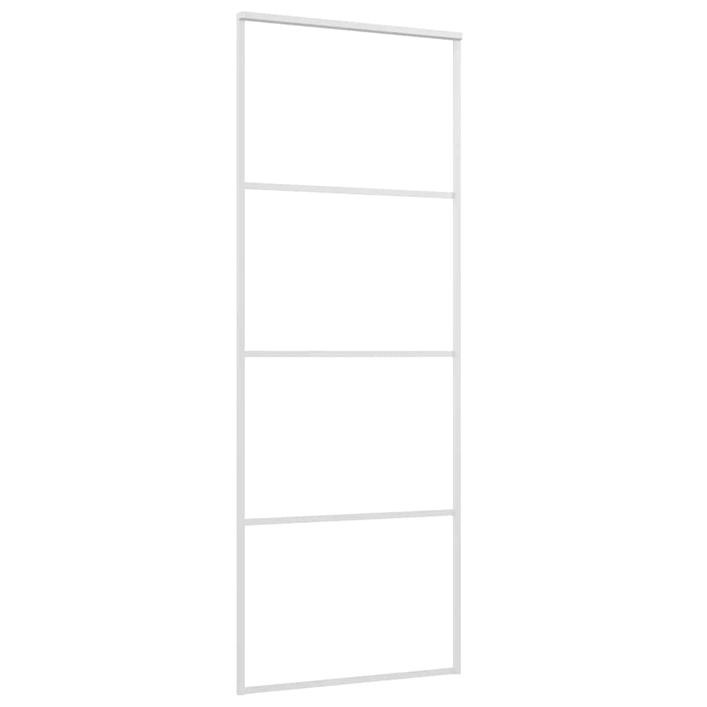 Vidaxl Sliding Porte 76x205 cm Verre ESG mate et aluminium blanc