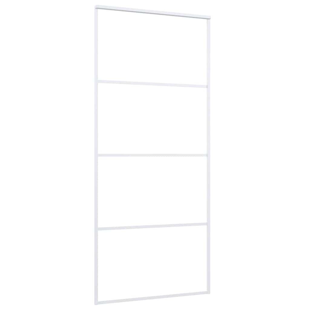 Vidaxx porte coulissante 90x205 cm verre ESG mat et aluminium blanc