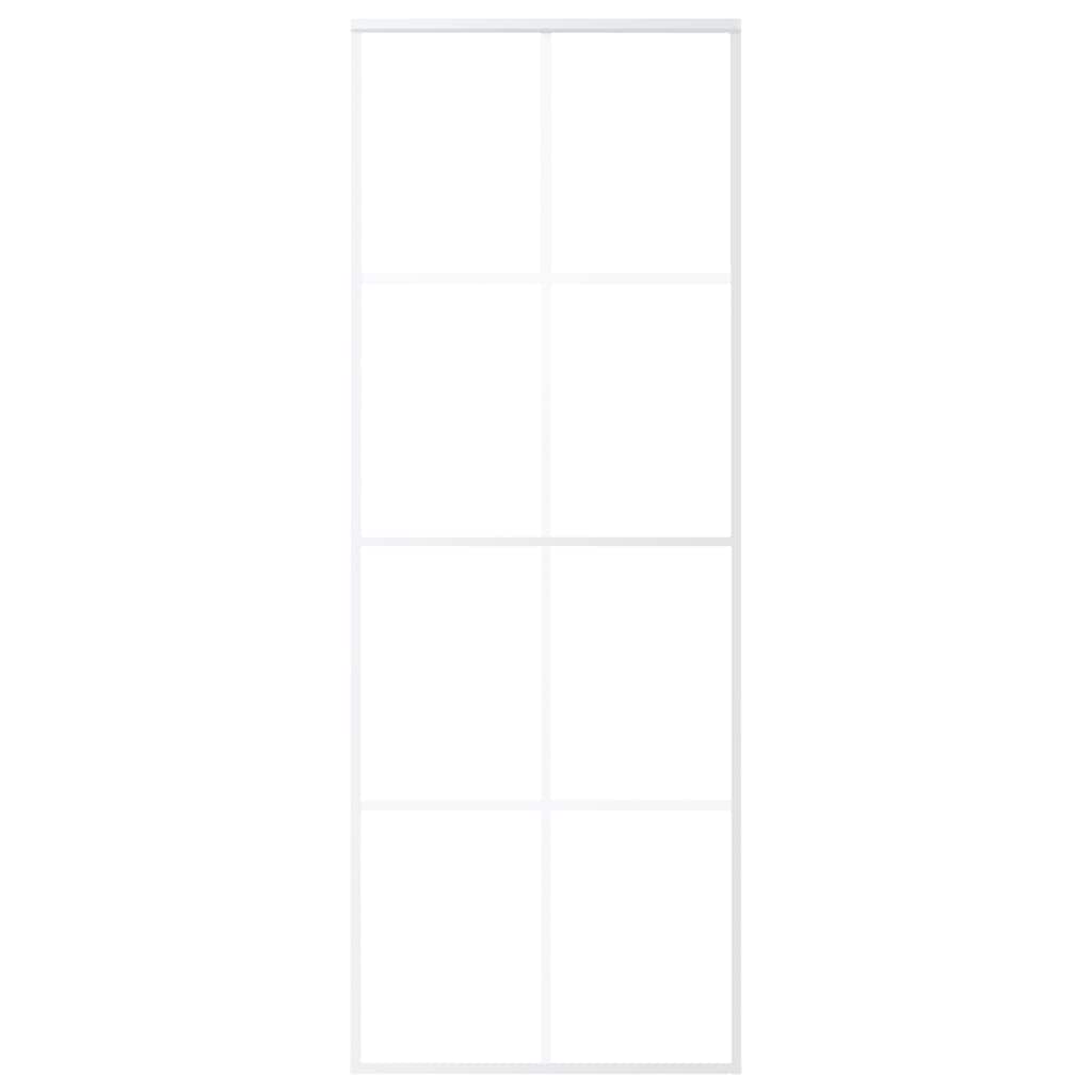 Vidaxl Sliding Porte 76x205 cm Verre ESG mate et aluminium blanc