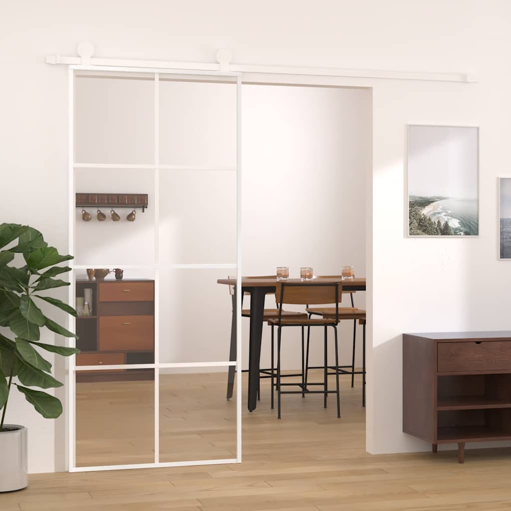 Vidaxx porte coulissante 90x205 cm verre ESG et aluminium blanc