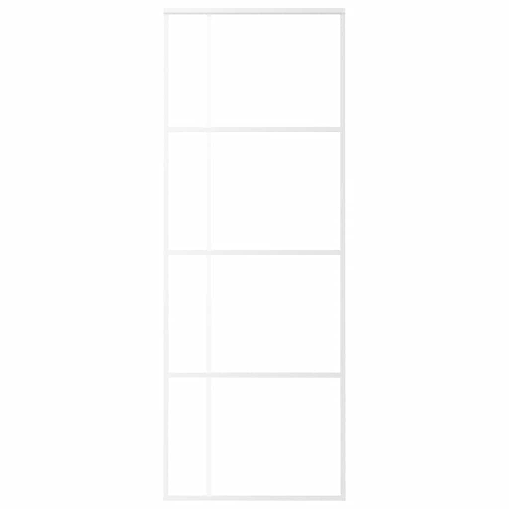 Vidaxl Sliding Porte 76x205 cm Verre ESG mate et aluminium blanc