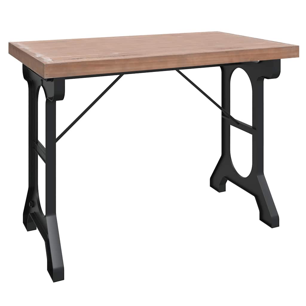 Vidaxl eettafel 110x65x82 cm massief vurenhout en ijzer