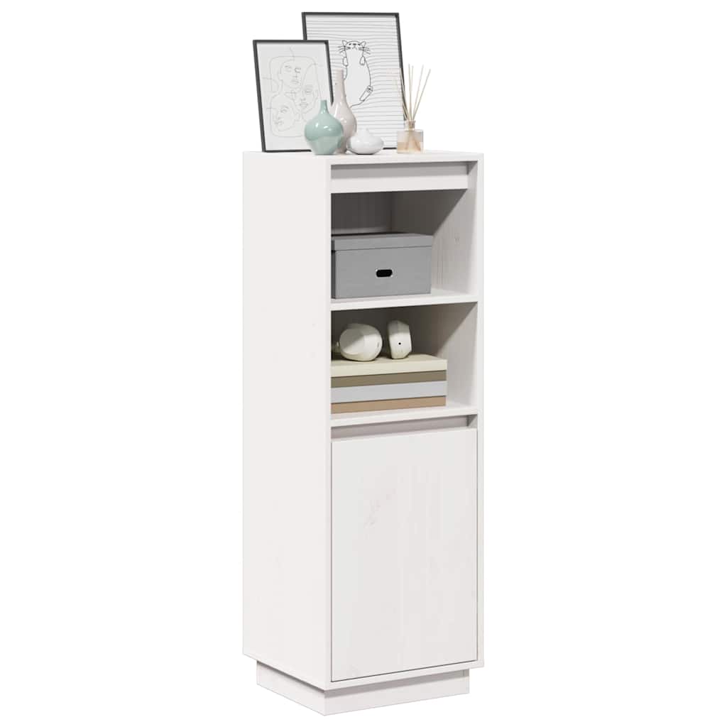 Vidaxl hoge kast 37x34x110 cm massief grenenhout wit