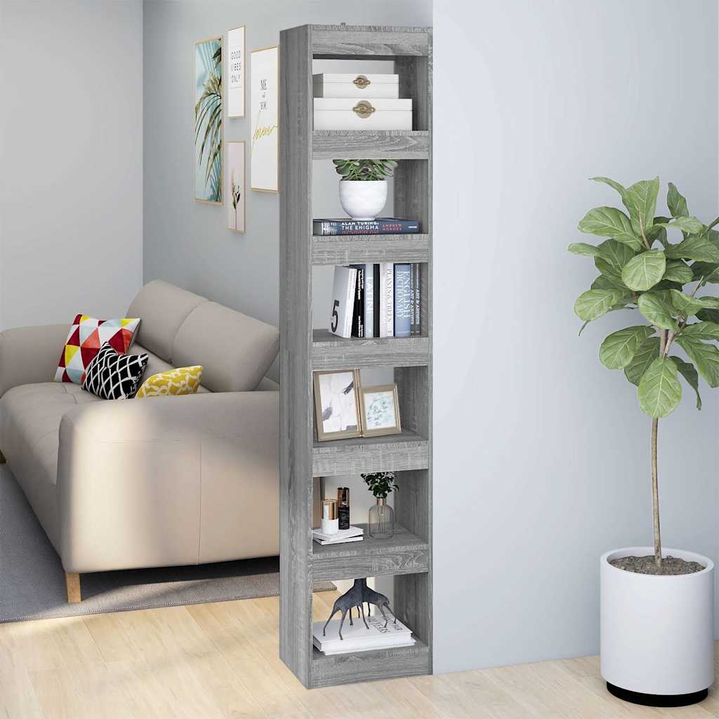 Vidaxl boekenkast kamerscherm 40x30x198 cm grijs sonoma eikenkleurig