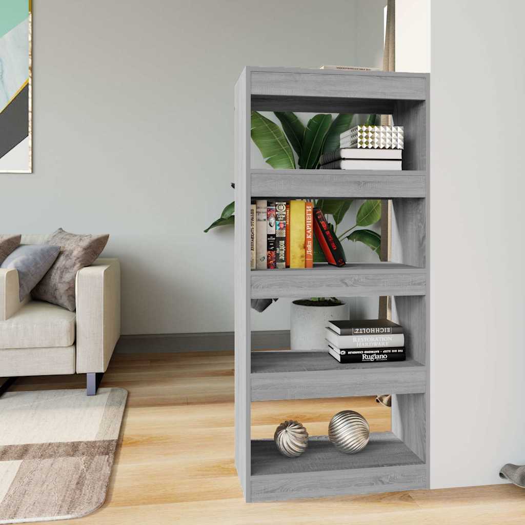 Vidaxl boekenkast kamerscherm 60x30x135 cm bewerkt hout grijs sonoma