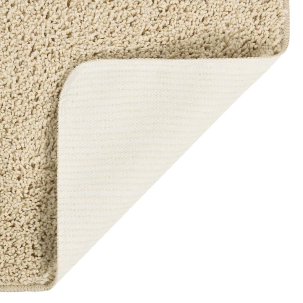 Tapis vidaxl Shaggy anti-glip 80x150cm de couleur crème