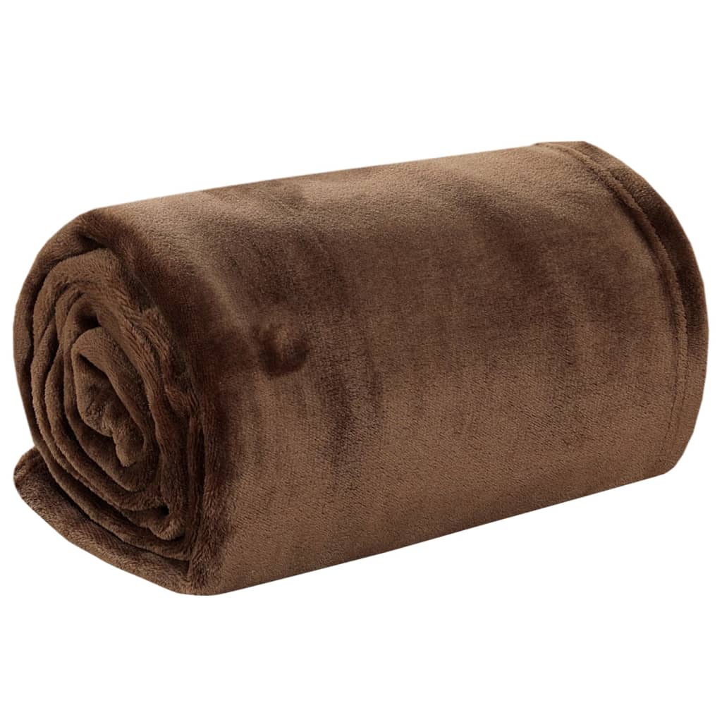 Couverture vidaxl 150x200 cm en polyester brun cacao