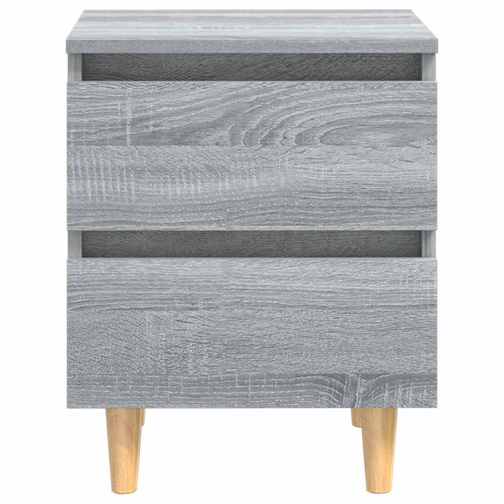 Vidaxl nachtkastje met houten poten 40x35x50 cm grijs sonoma eiken