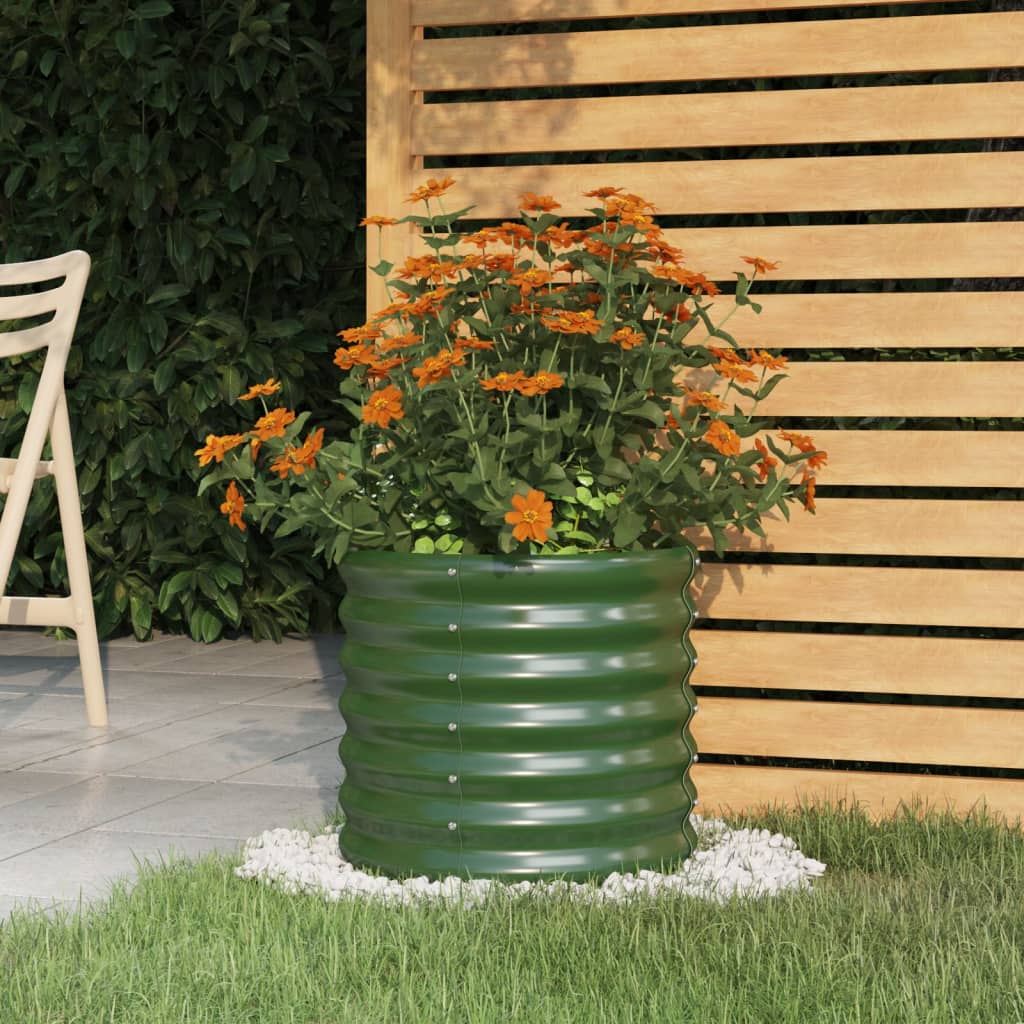 Vidaxl Planter Big 40x40x36 cm en acier galvanisé vert
