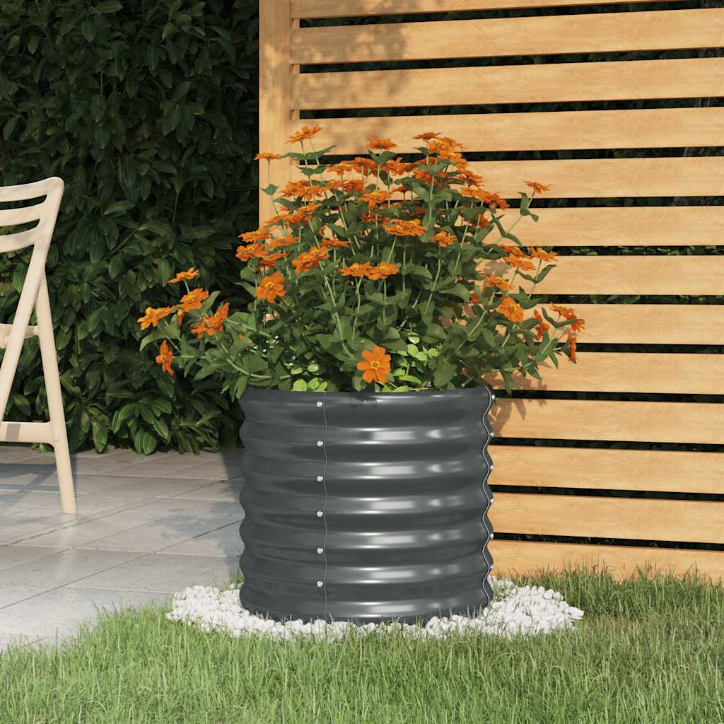 Jardinière Vidaxx 40x40x36 cm acier galvanisé anthracite