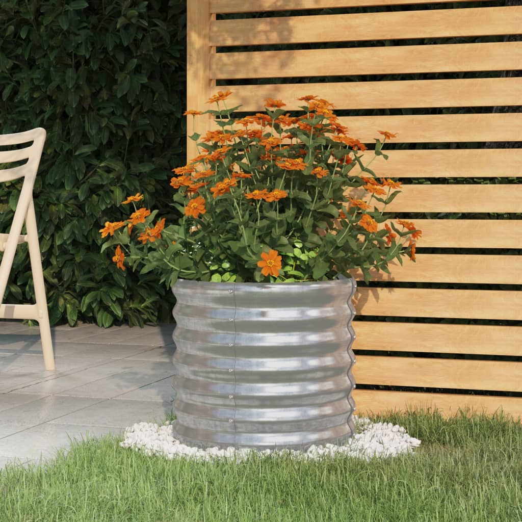 Jardinière Vidaxx 40x40x36 cm acier galvanisé couleur argent