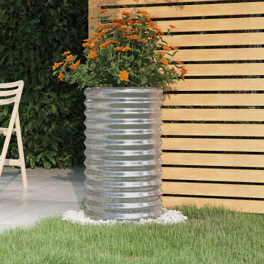 Jardinière Vidaxx 40x40x68 cm en acier galvanisé couleur argent