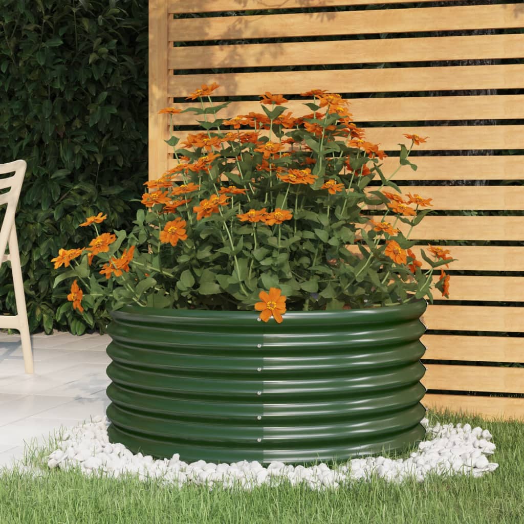 Boîte de planification Vidaxl 80x80x36 cm Galvanisé en acier vert