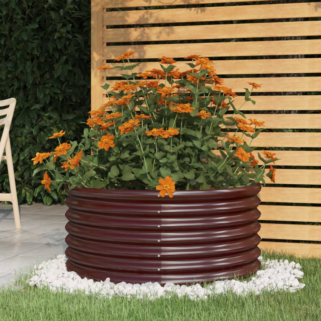 Vidaxx jardinière 80x80x36 cm acier thermolaqué marron