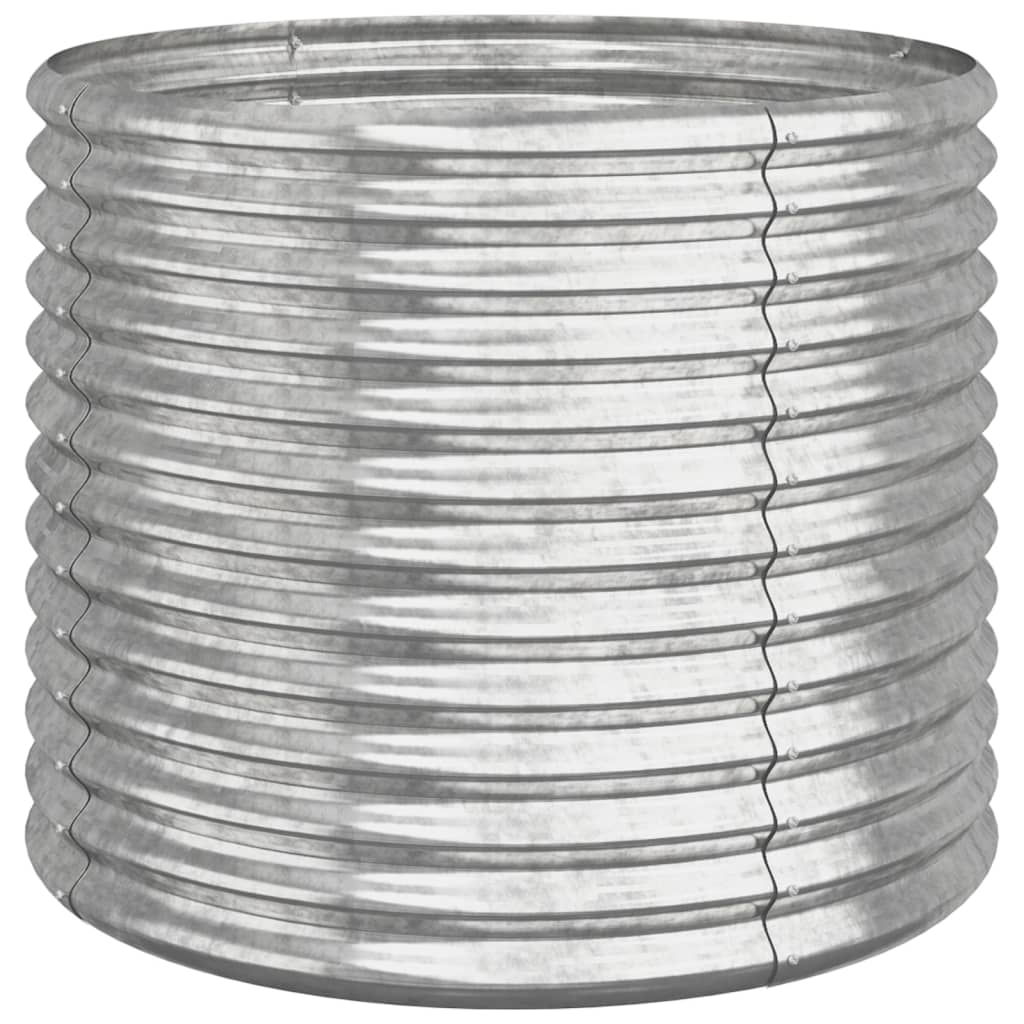 VidaXL Jardinière 80x80x68 cm acier enduit de poudre couleur argent