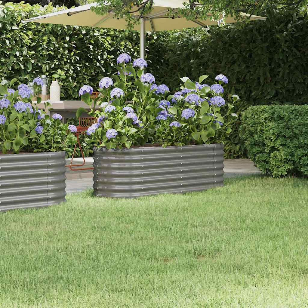 Boîte de planification Vidaxl 114x40x36 cm Gray en acier galvanisé