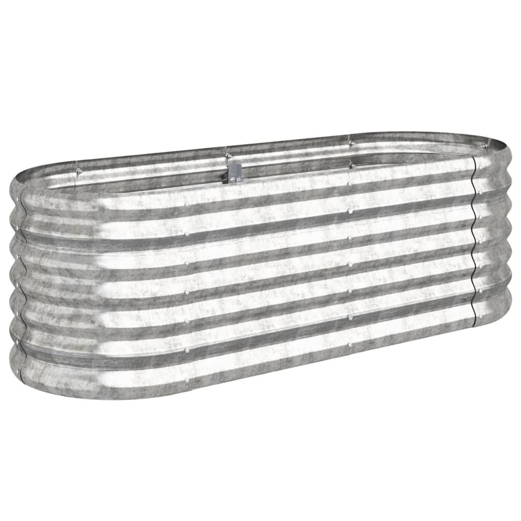 Boîte de planification Vidaxl 114x40x36 cm Couleur en argent en acier galvanisé