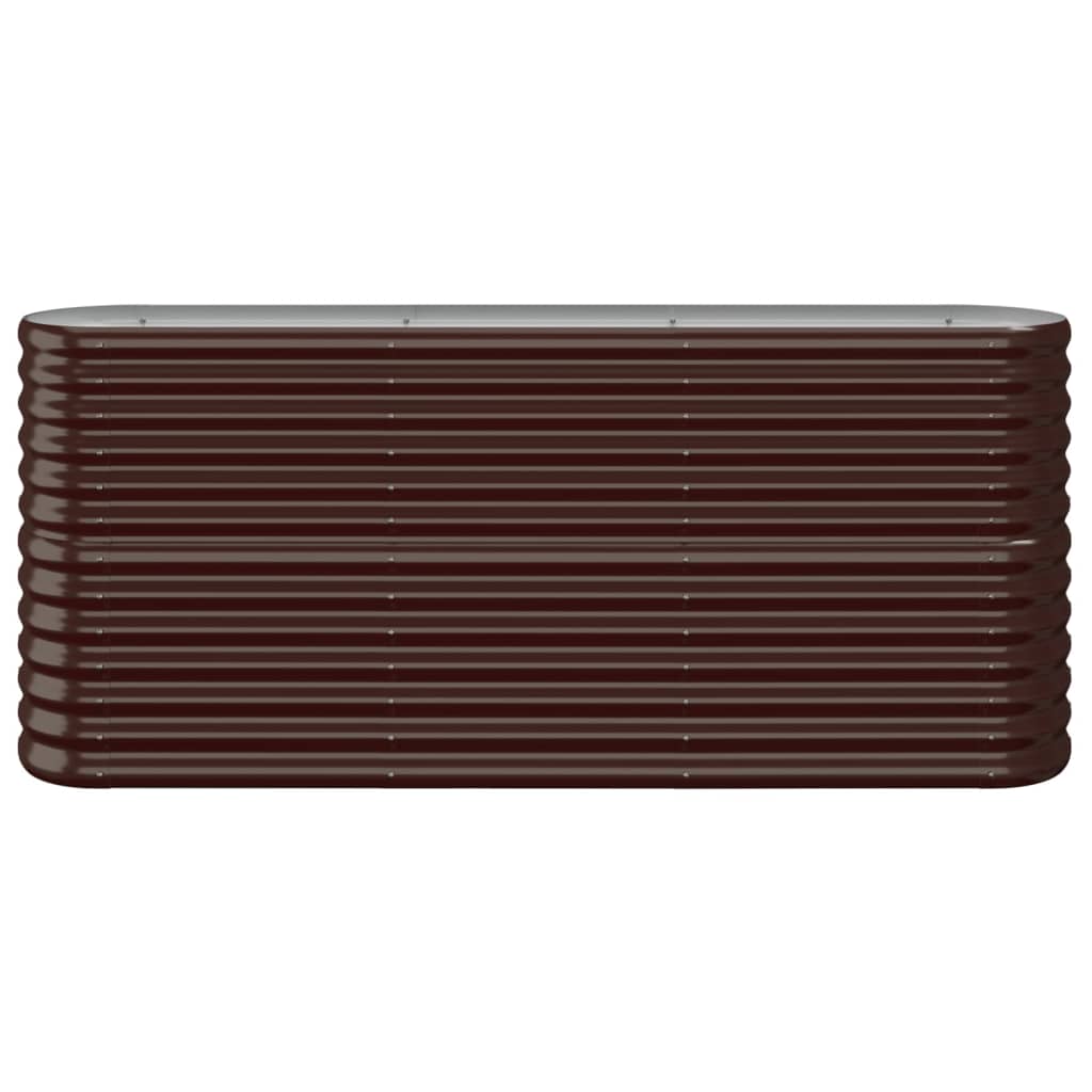 Boîte de planification de Vidaxl 152x40x68 cm en poudre et en acier recouvert de brun