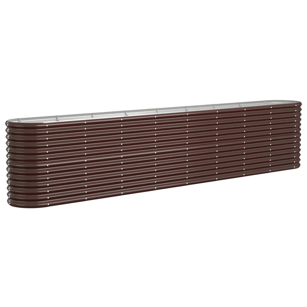 Vidaxl planteur 332x40x68 cm en poudre en poudre brun