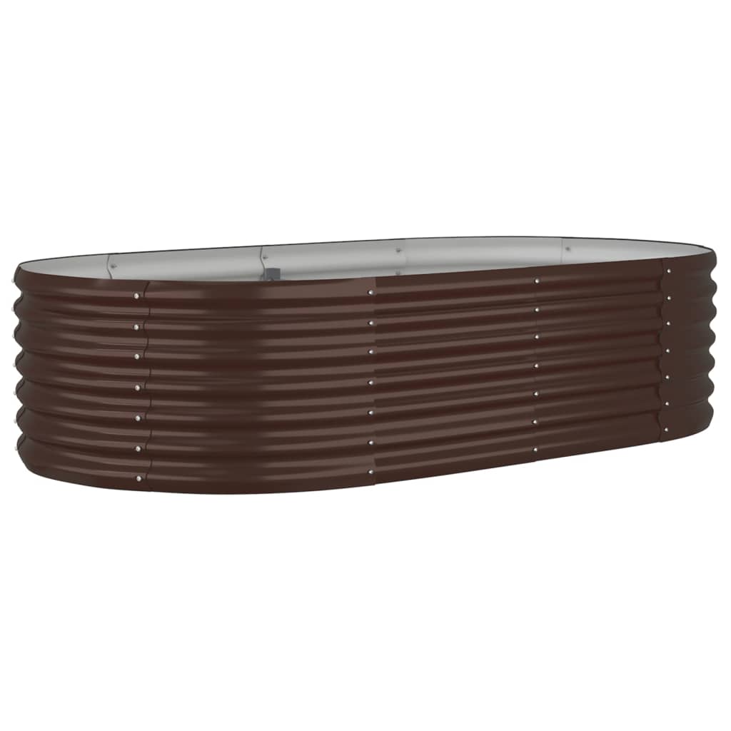 Boîte de planification de Vidaxl 152x80x36 cm en poudre et en acier recouvert de brun