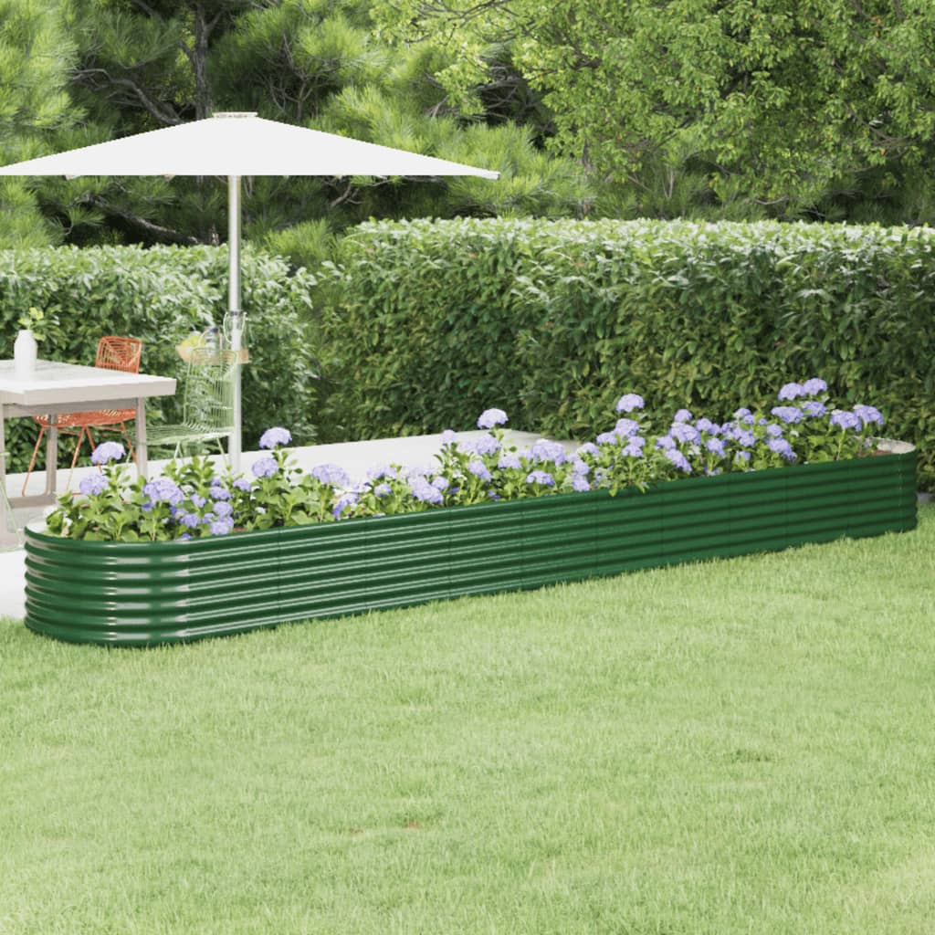 Vidaxx jardinière 440x80x36 cm acier thermolaqué vert