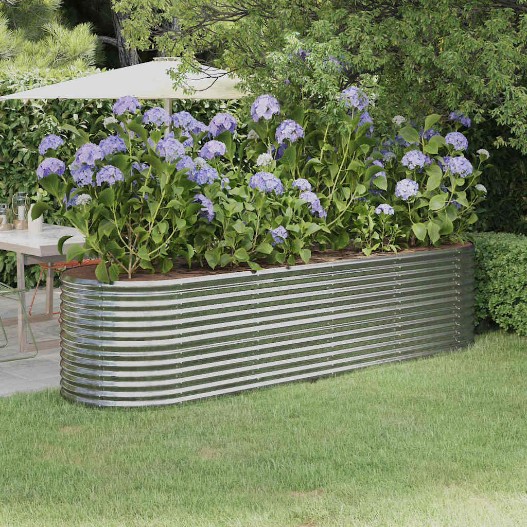 Boîte de planification Vidaxl 296x80x68 cm en poudre en acier en acier couleur