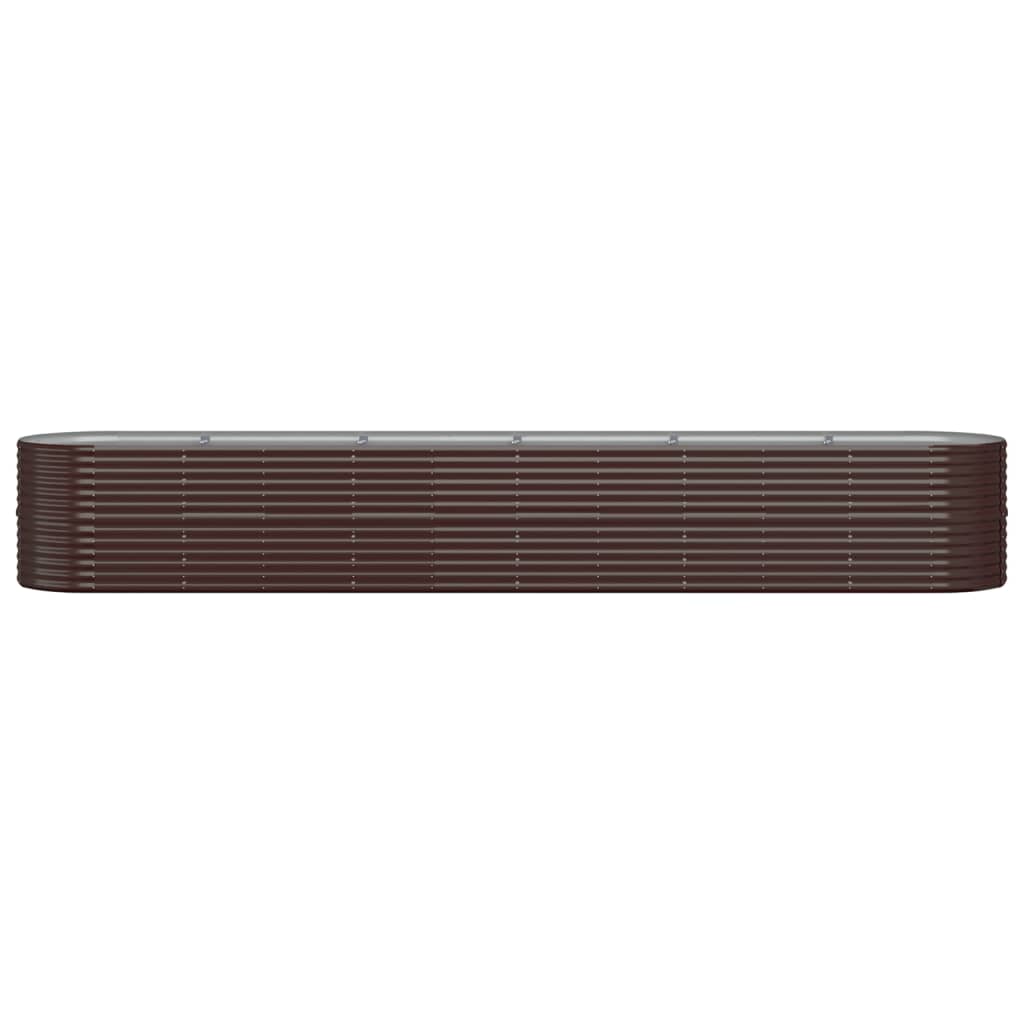 Boîte de planification Vidaxl 440x80x68 cm en poudre et en acier recouvert de marron