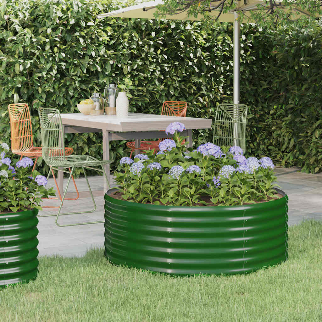 Boîte de planification Vidaxl 100x100x36 cm en acier galvanisé vert