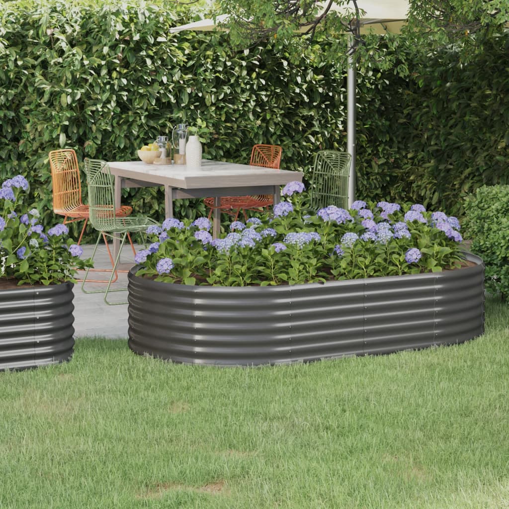 Jardinière Vidaxx 175x100x36 cm gris acier peint par poudrage