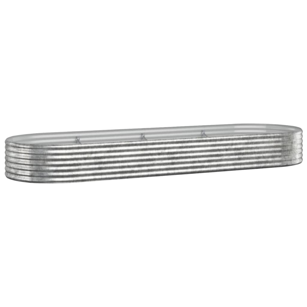 Jardinière Vidaxx 322x100x36 cm acier galvanisé couleur argent