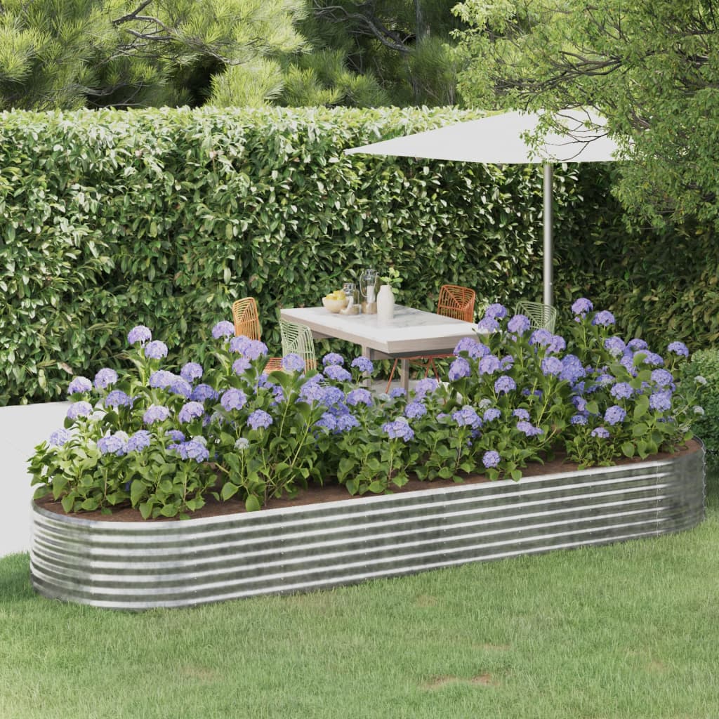 Jardinière Vidaxx 322x100x36 cm acier galvanisé couleur argent