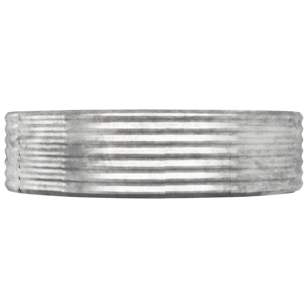 Boîte de planification Vidaxl 140x140x36 cm en poudre en poudre en argent en acier coloré