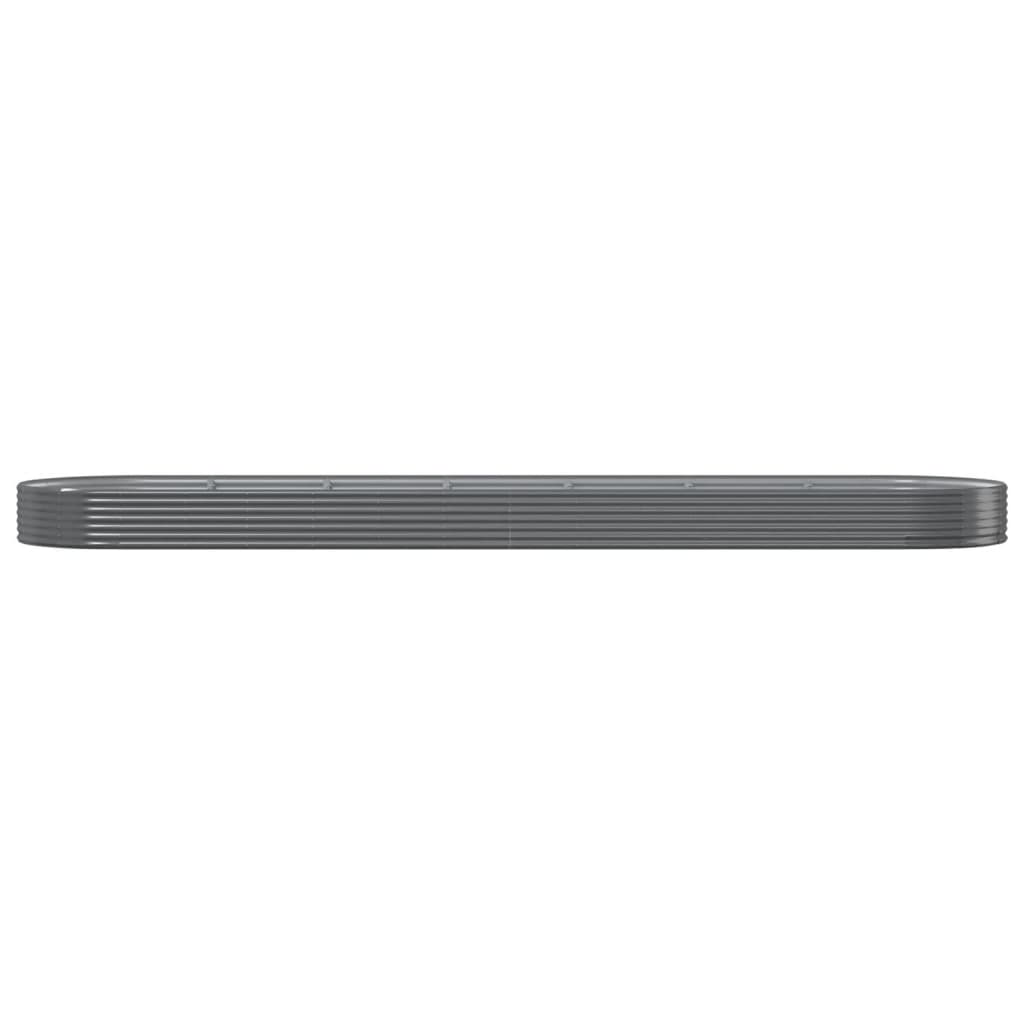 Boîte de planification de Vidaxl 600x140x36 cm en poudre et gris en acier recouvert