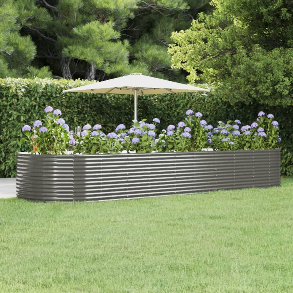 Boîte de planification Vidaxl 447X140X68 CM-POWER-POADED Grey
