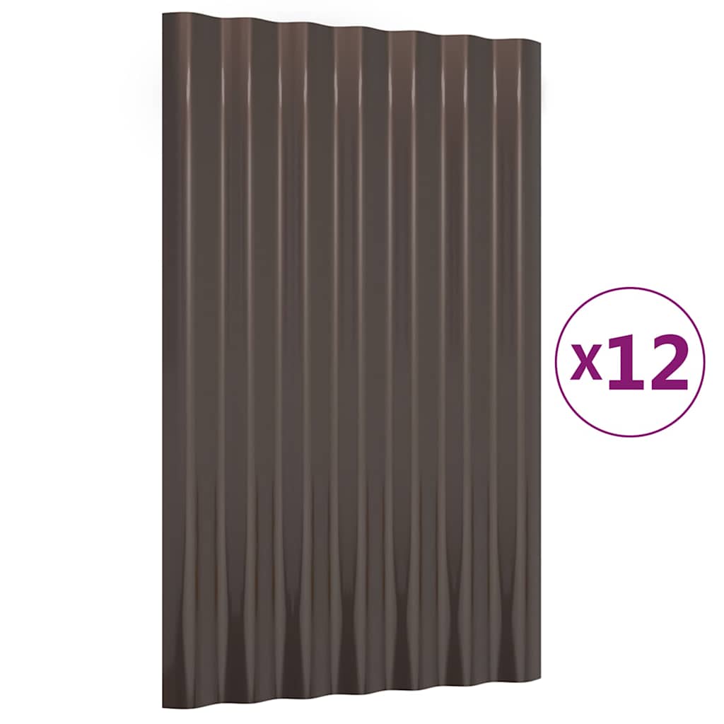 Panneaux de toit Vidaxl 12 ST 60x36 cm en poudre et en acier recouvert