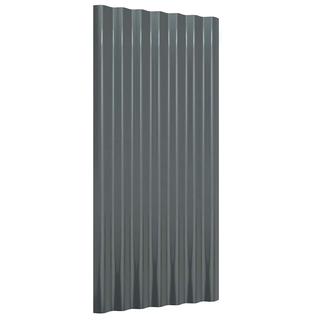 Panneaux de toit Vidaxl 36 ST 80x36 cm en poudre et anthracite en acier recouvert de