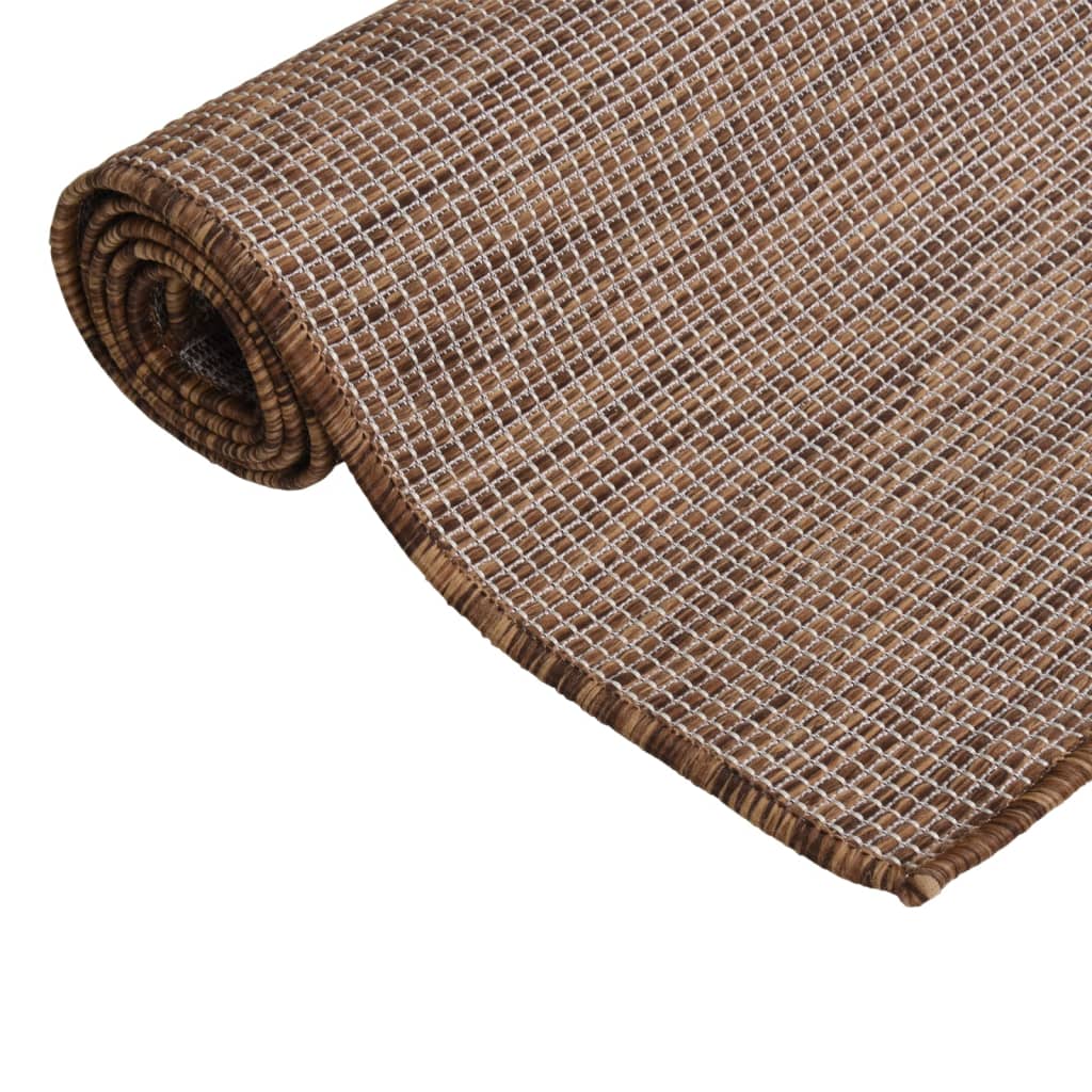 Vidaxx tapis d'extérieur tissé à plat 100x200 cm marron