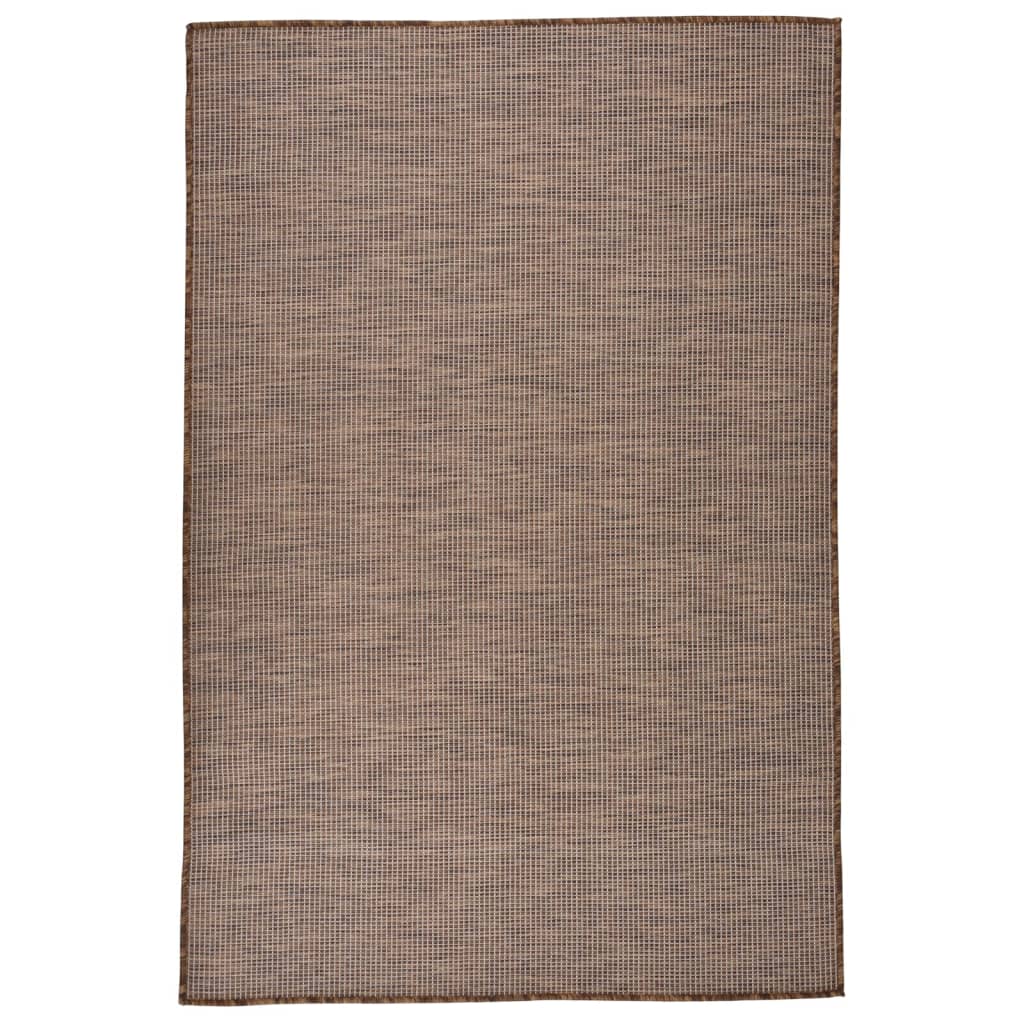 Vidaxl extérieur tapis plat tissé 120x170 cm brun