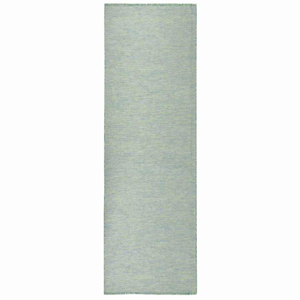 Vidaxl extérieur tapis plat tissé 80x250 cm turquoise
