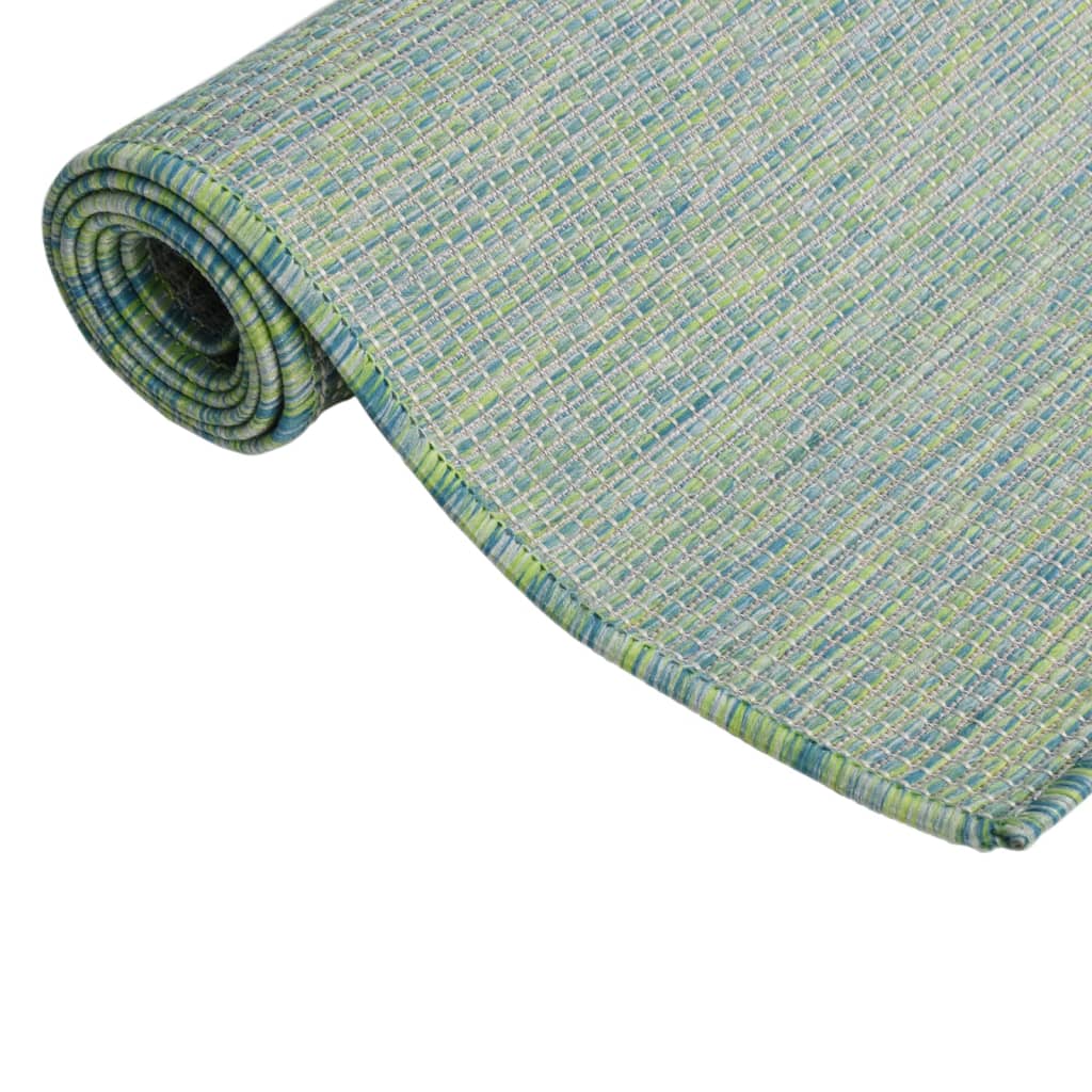 Vidaxl extérieur tapis plat tissé 80x250 cm turquoise