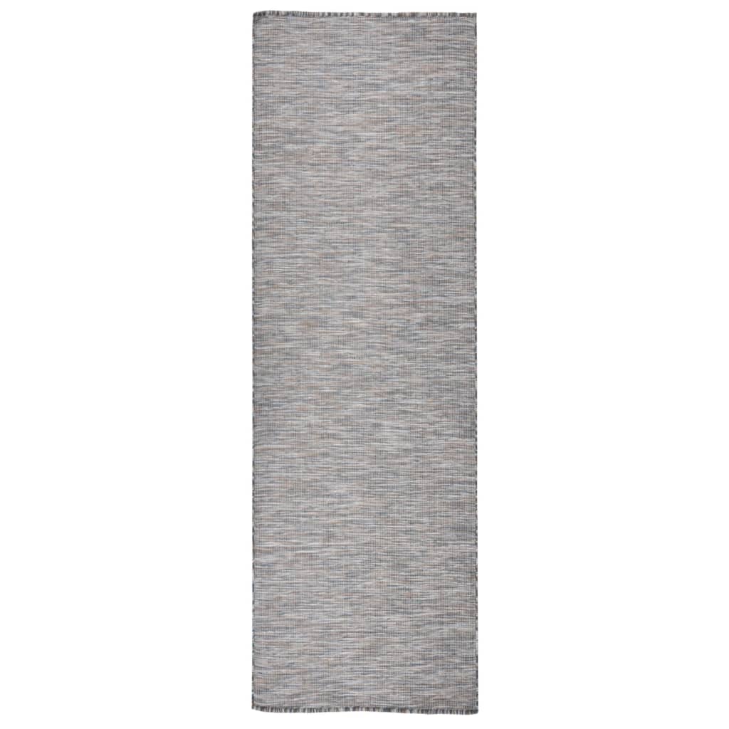 Vidaxx tapis d'extérieur tissé à plat 80x250 cm marron et bleu