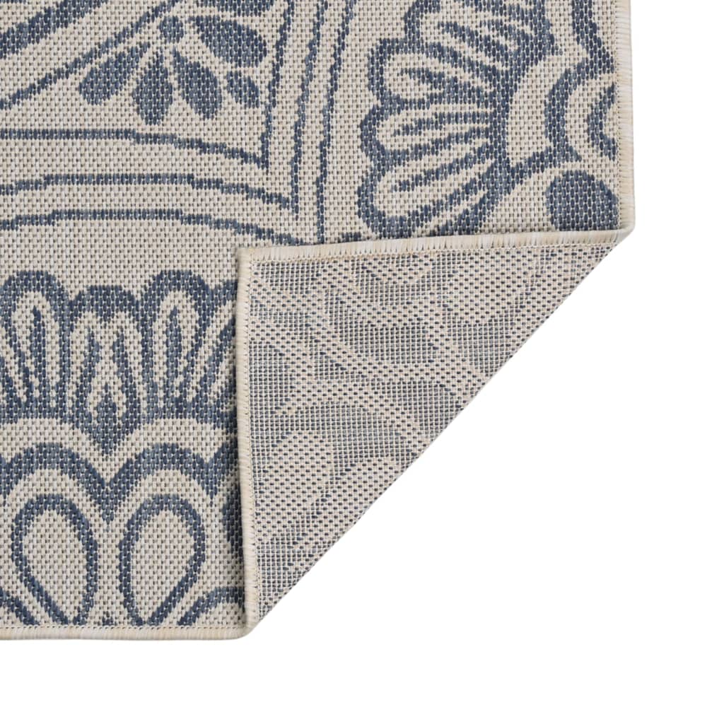 Vidaxl Extérieur tapis avec motif de 80x150 cm à motif en bleu 80x150