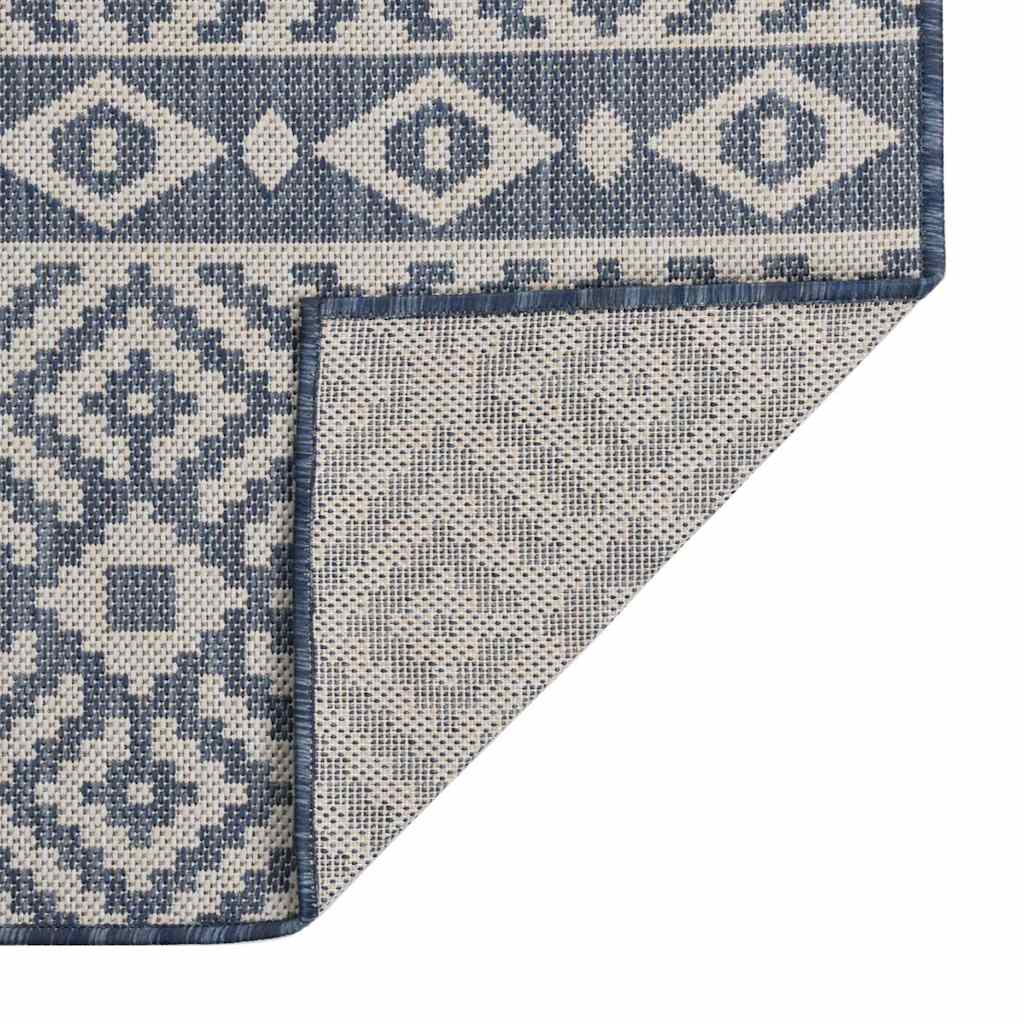 Vidaxl Tapis extérieur avec motif de 100 x 200 cm de motif en bleu
