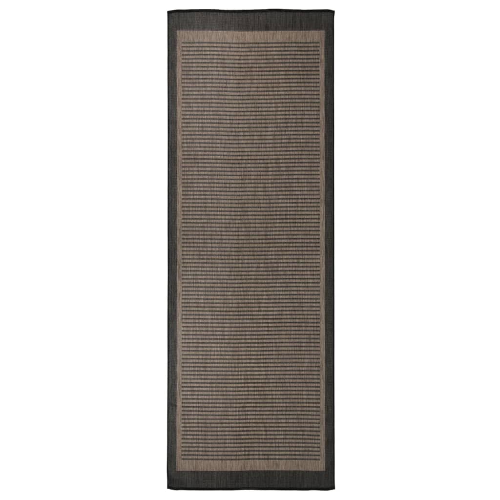 Vidaxx tapis d'extérieur tissé à plat 80x250 cm marron foncé
