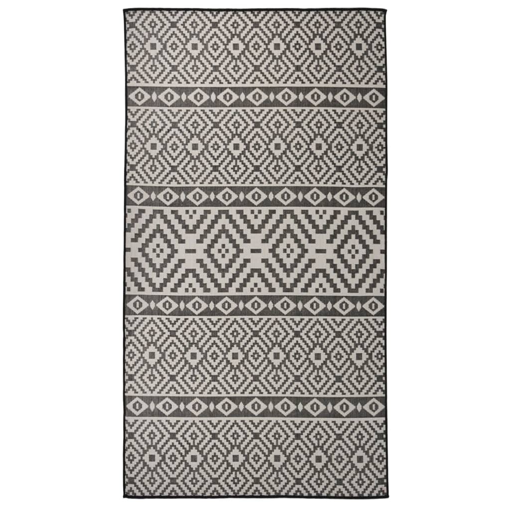 Vidaxl Tapis extérieur avec motif 80x150 cm tissé noir